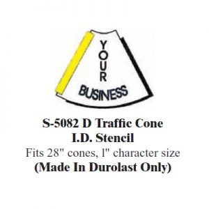 Traffic Cone I.D. Stencil Fits 28" Cone